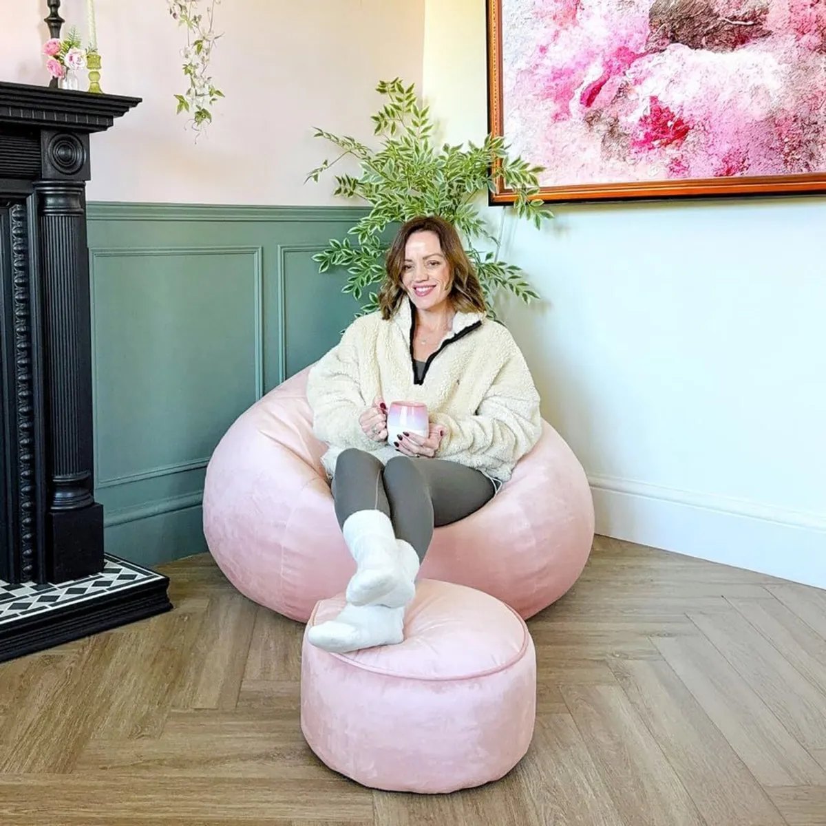 Velvet Slouchbag Bean Bag - Luxury Plush Living - Image 4