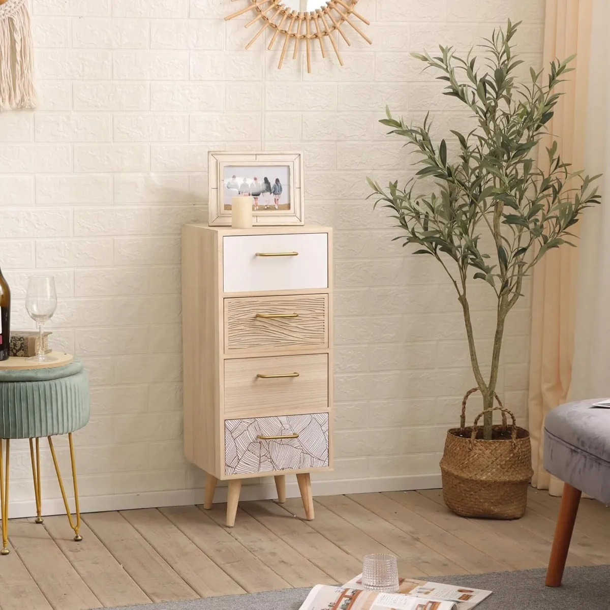 Space-Saving Chest of Drawers Bathroom with 4 MDF - Image 2