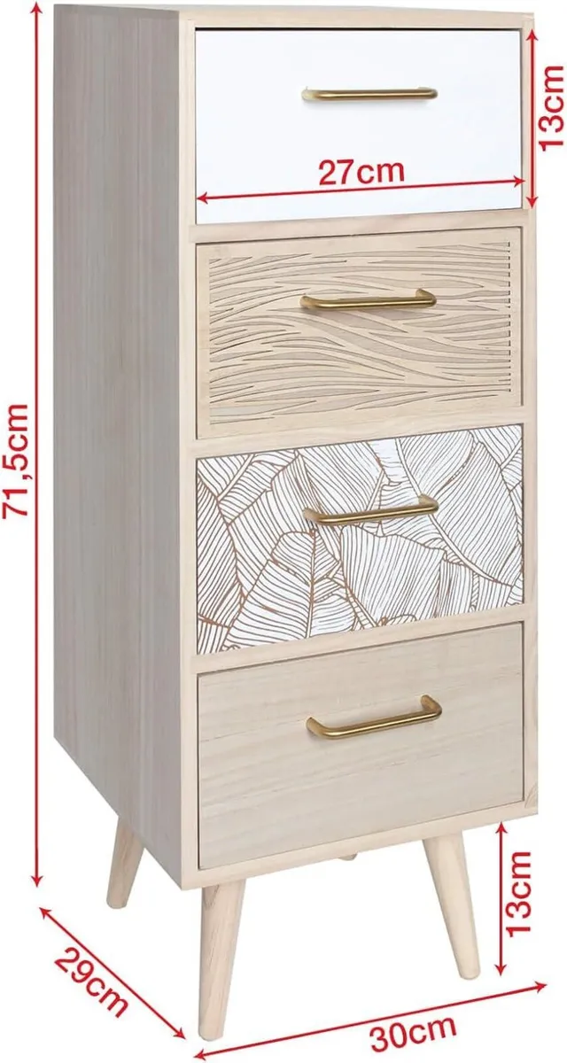 Space-Saving Chest of Drawers Bathroom with 4 MDF - Image 3