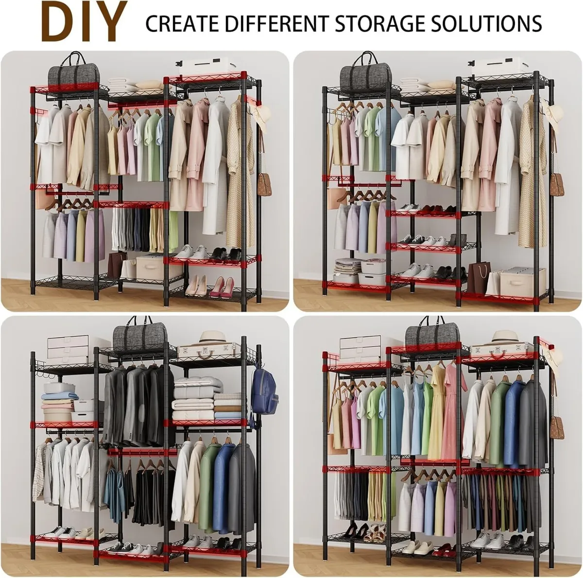 Clothes Rails Storage Rack Heavy Duty Rail with - Image 3