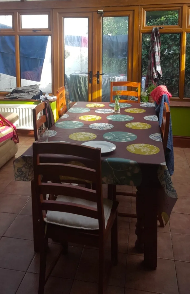 Large Solid Wood Dining Table and 4 chairs - Image 1