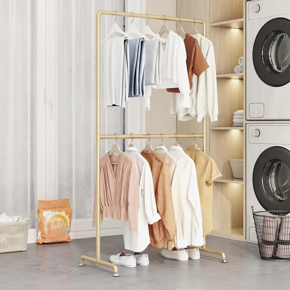 Industrial Pipe Clothing Rack Heavy Duty Metal - Image 4