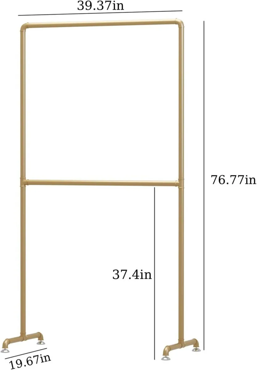 Industrial Pipe Clothing Rack Heavy Duty Metal - Image 2