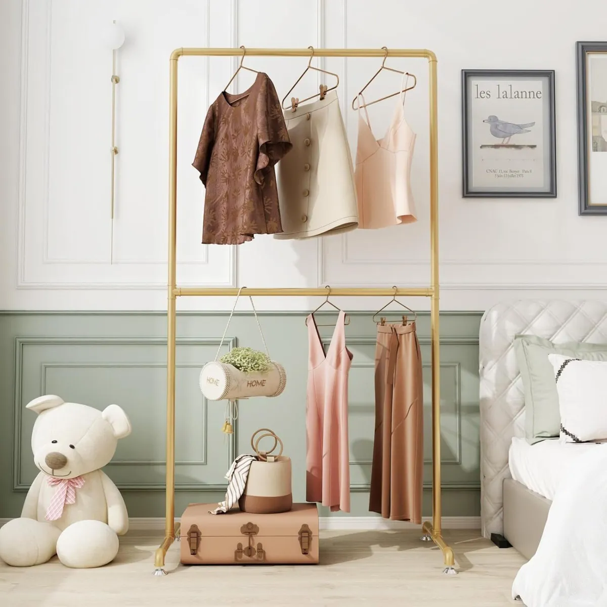 Industrial Pipe Clothing Rack Heavy Duty Metal - Image 3