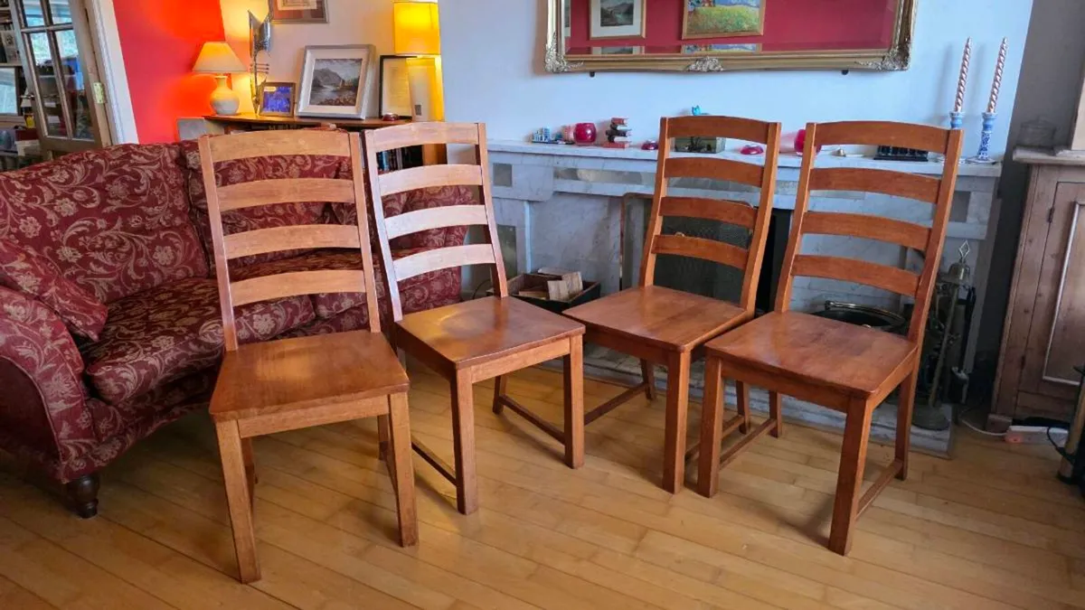 Large Solid Wood Dining Table and 4 chairs - Image 2