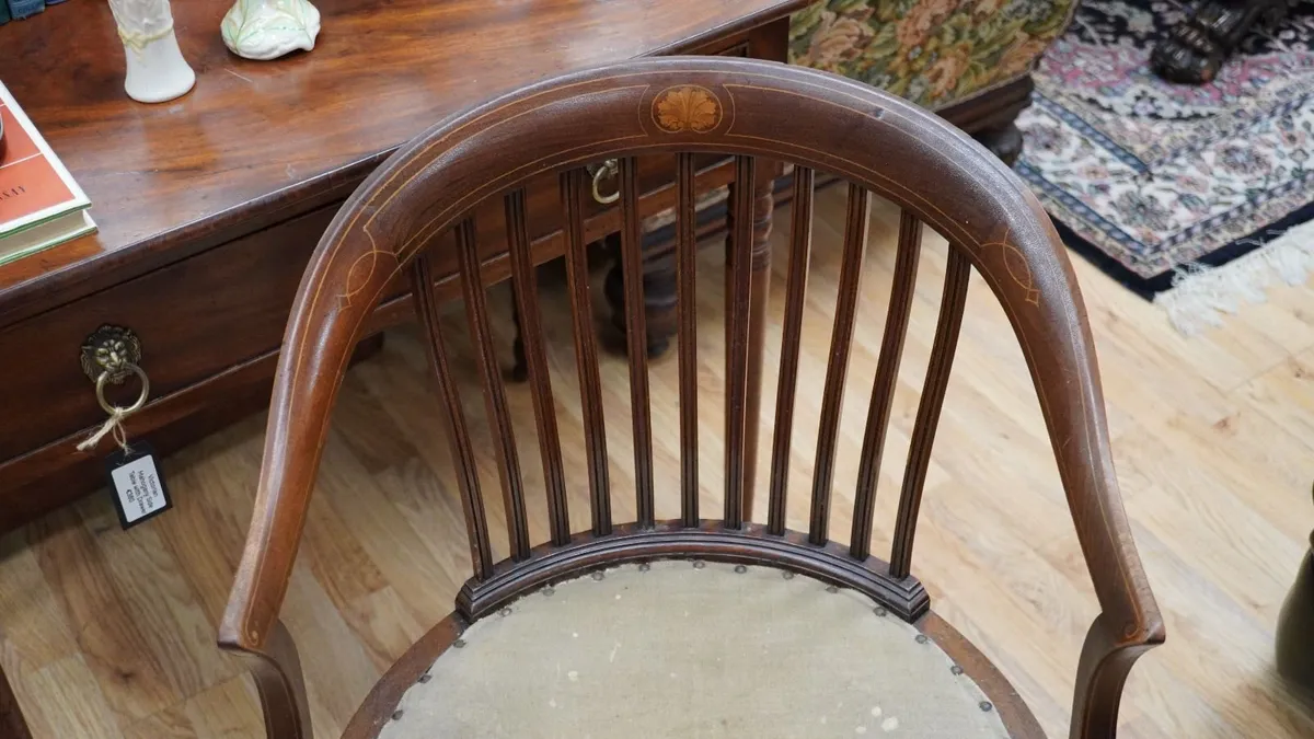 Edwardian Inlaid Desk Chair c.1910 - Image 3