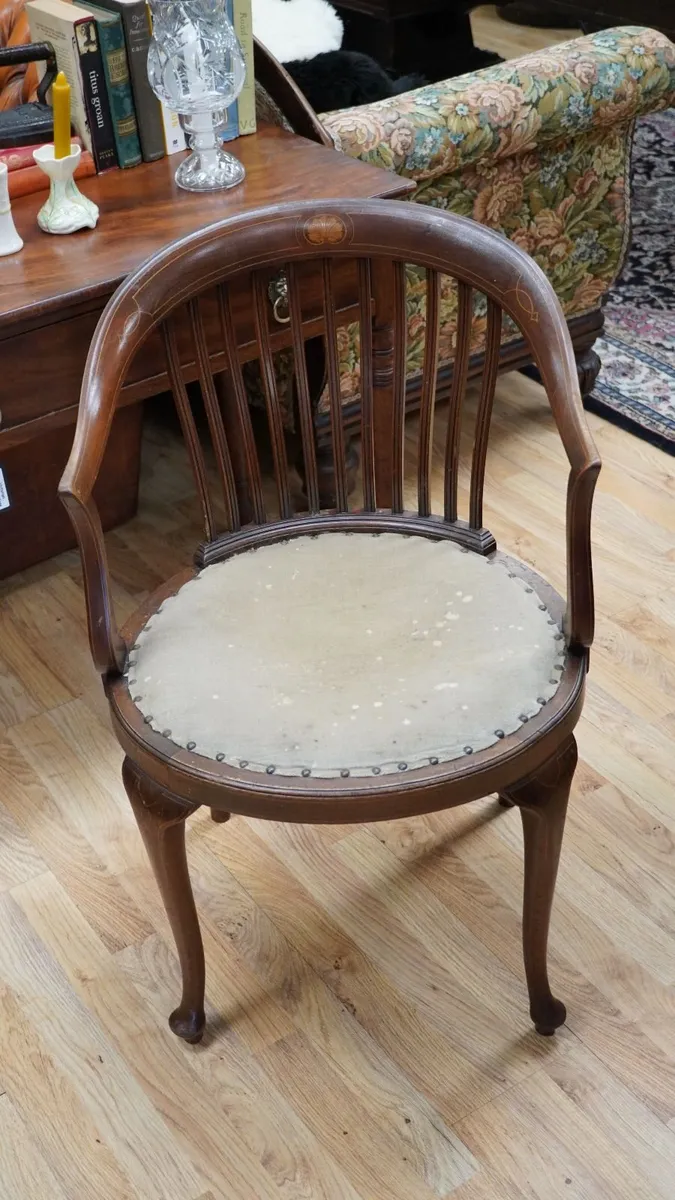 Edwardian Inlaid Desk Chair c.1910 - Image 2
