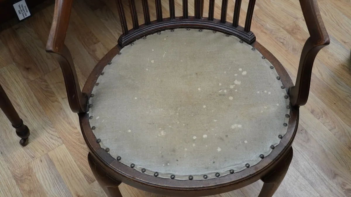 Edwardian Inlaid Desk Chair c.1910 - Image 4