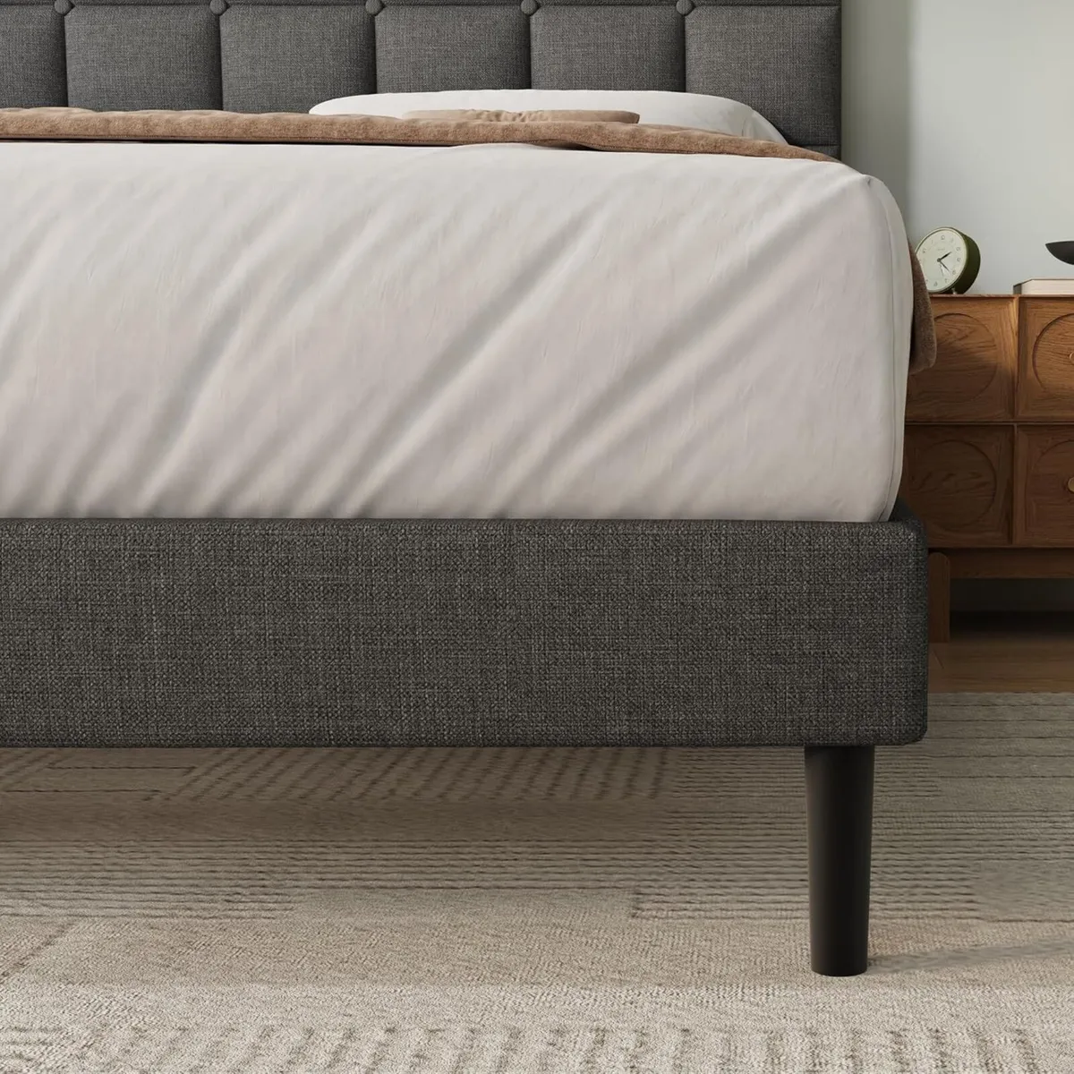 Single Bed Frame Easy Assembly Sturdy Wooden Slat - Image 4