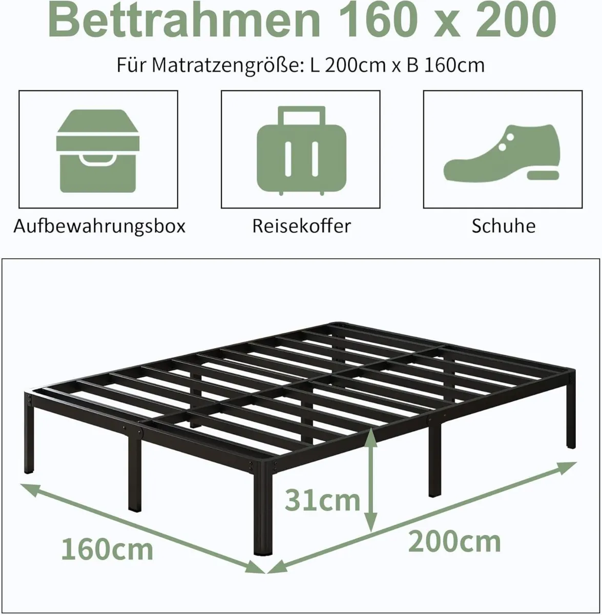 European King Size Bed Frame 160x200 with Rounded - Image 2