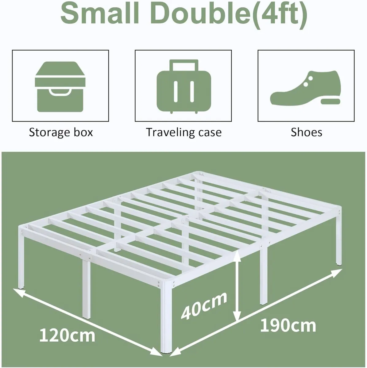 Small Double Bed Frame 4ft with Rounded Corner - Image 2