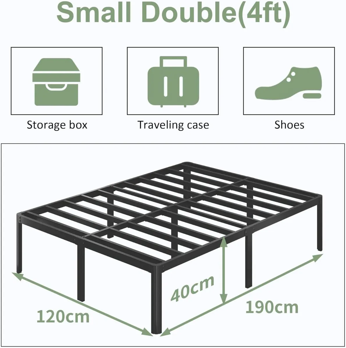 Small Double Bed Frame 4ft with Rounded Corner - Image 2