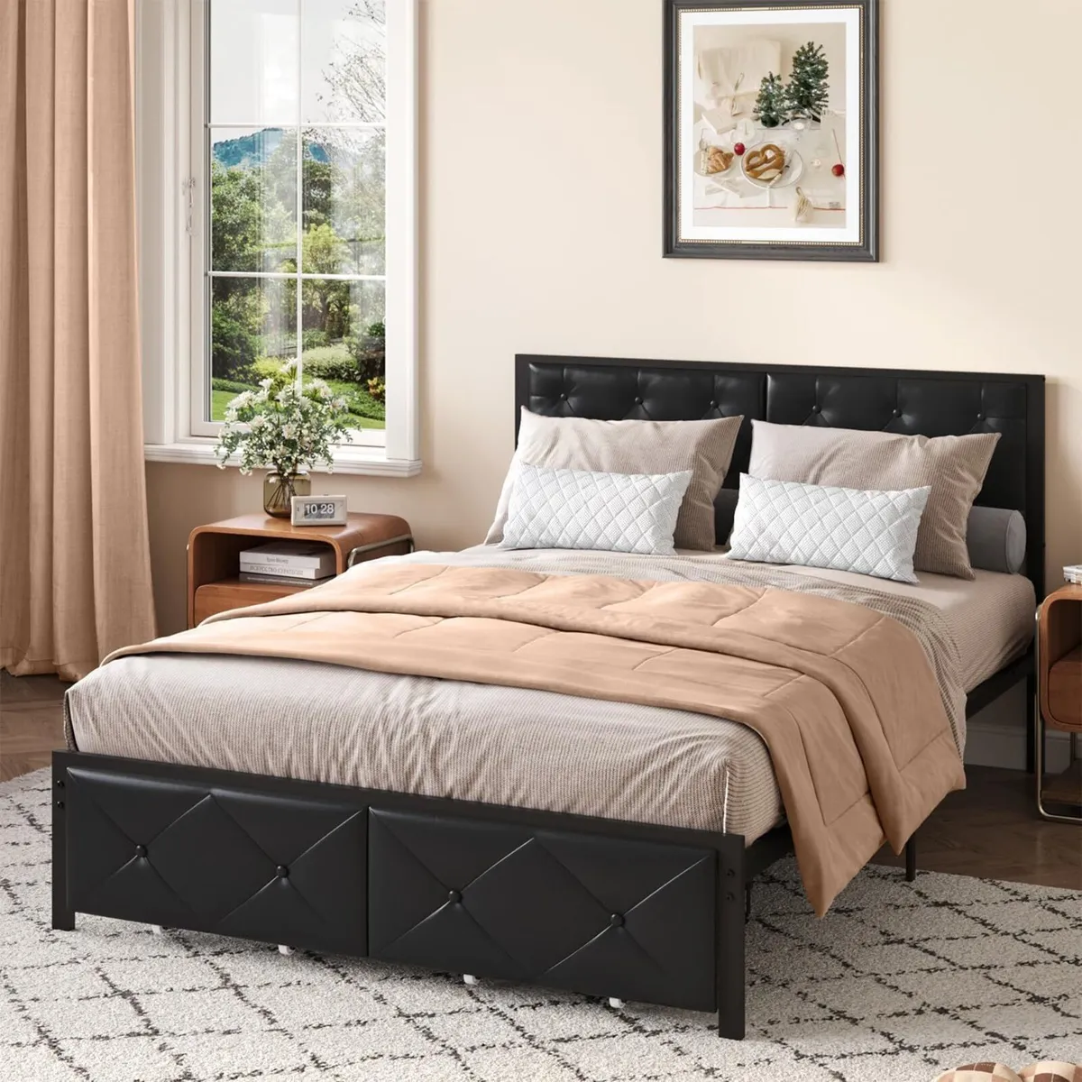 Double Bed Frame 195 x 137 97 cm with Charging - Image 4