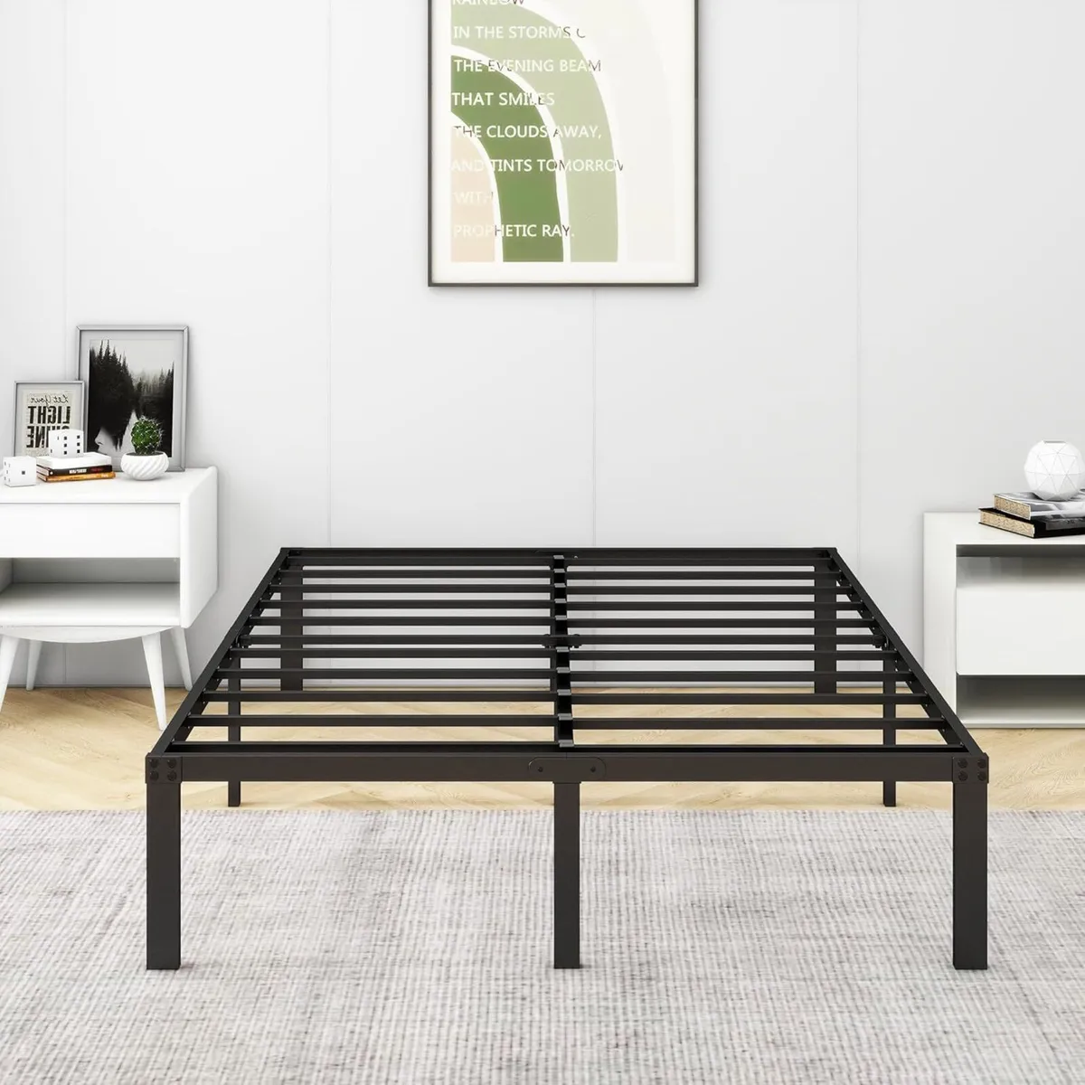 4ft6 Double Bed frame Metal 135x190 cm 36 Height - Image 1
