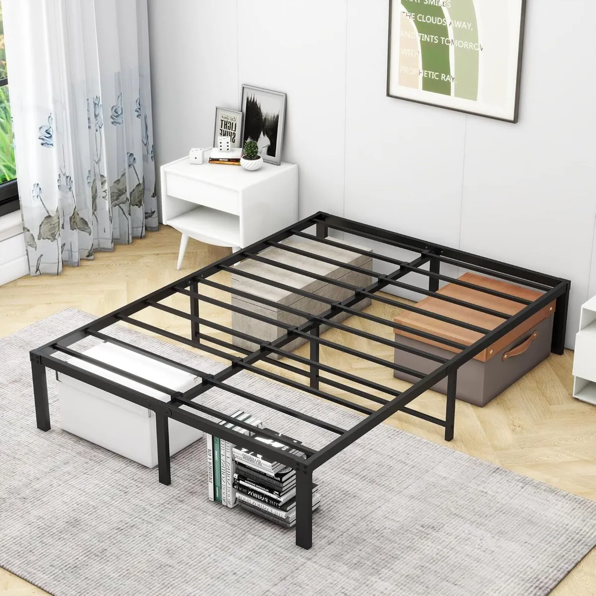 4ft6 Double Bed frame Metal 135x190 cm 36 Height - Image 3