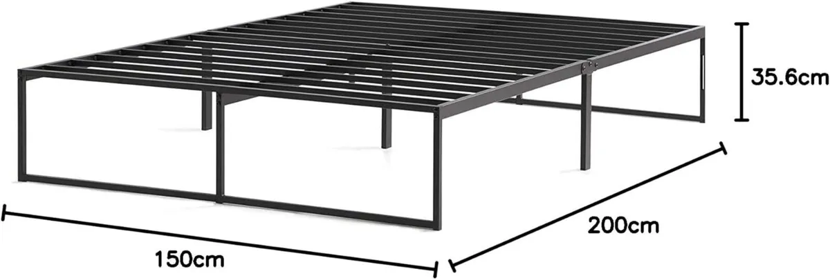 Contemporary Bed Frame King – Metal with Steel - Image 2