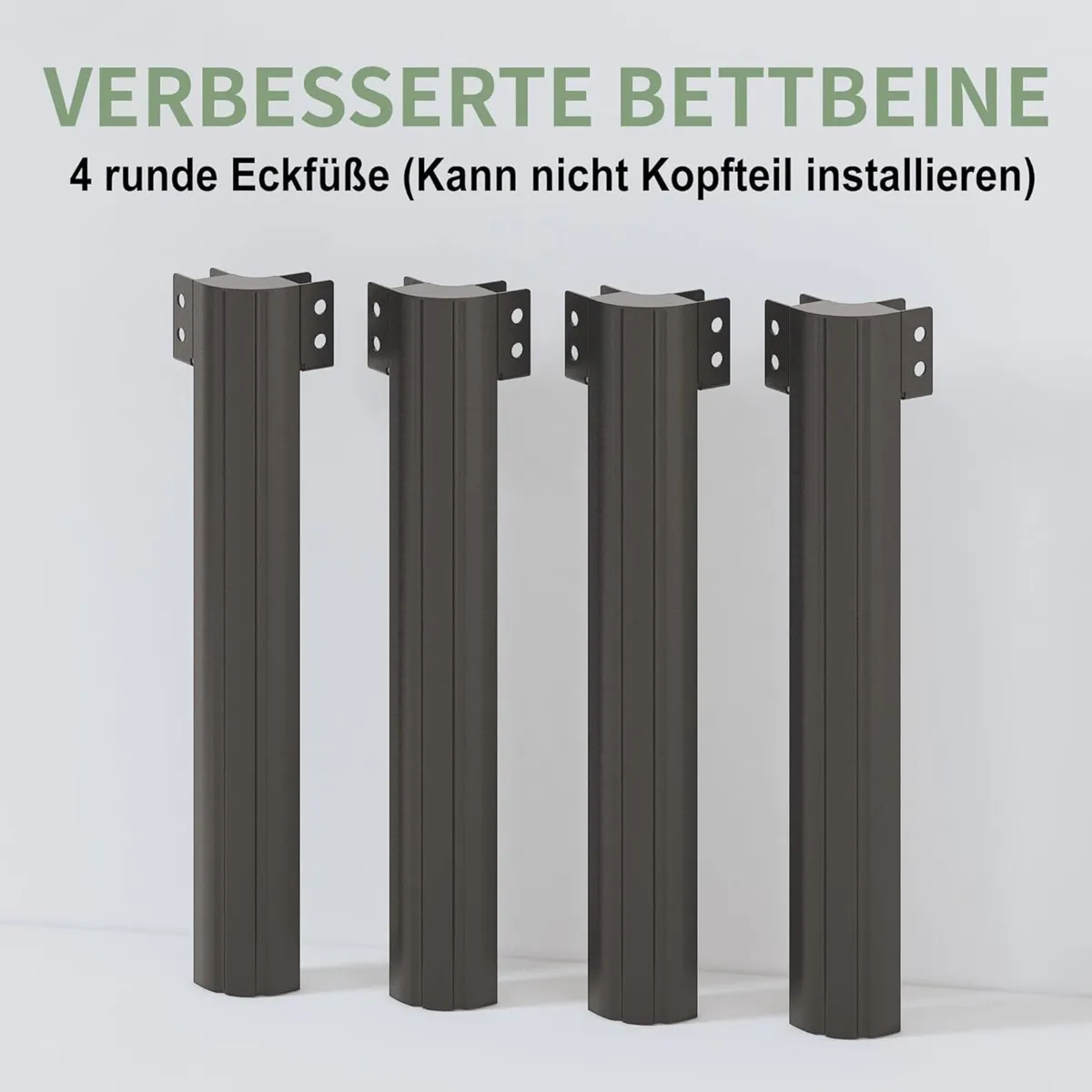 Metal Bed 120 x 200 cm with Round Legs 36 Height - Image 4