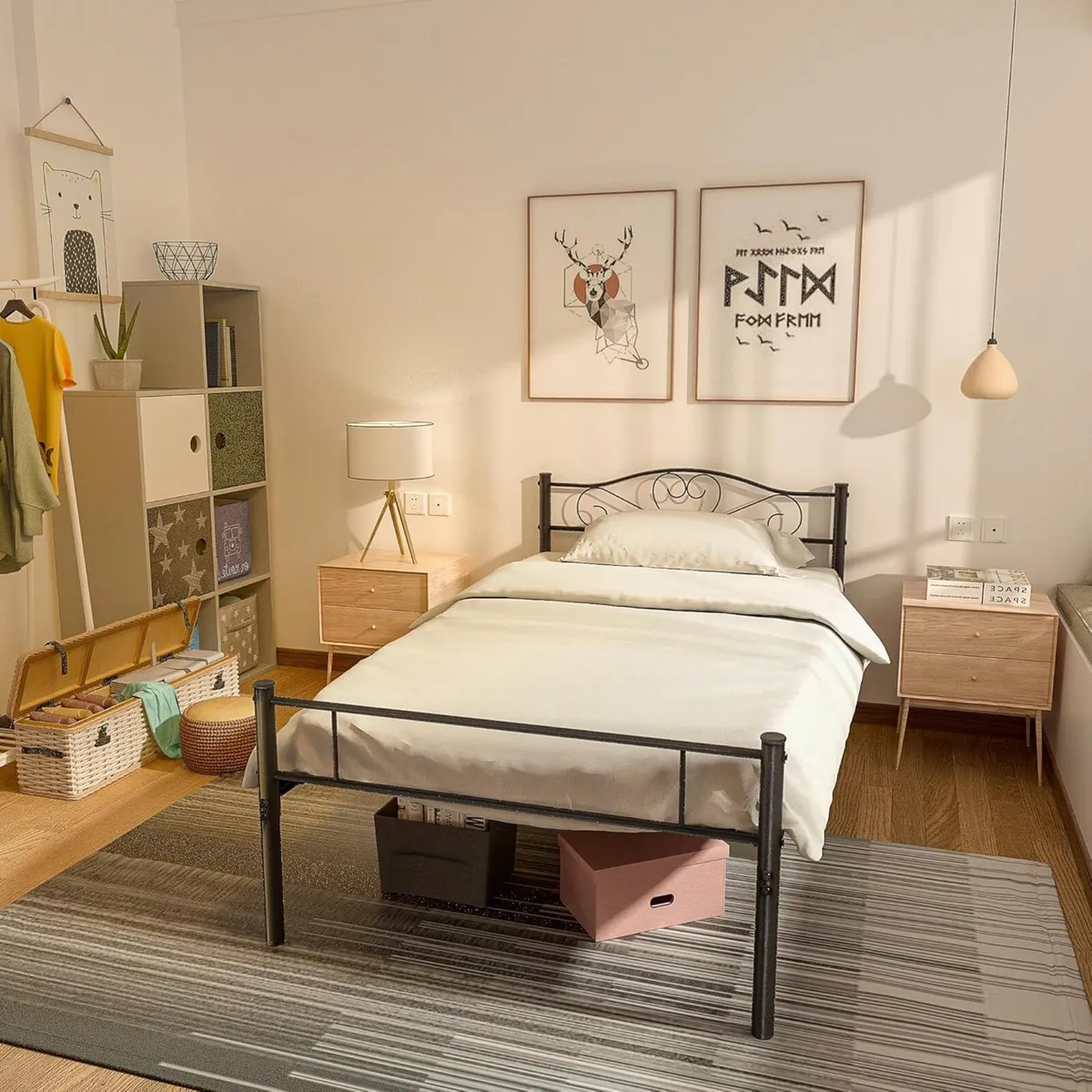 Single Size Bed Frame Easy Assembly Metal - Image 1