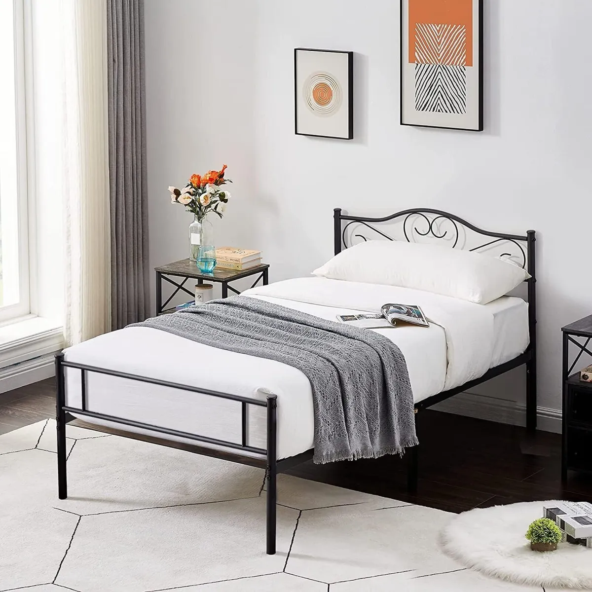 Single Size Bed Frame Easy Assembly Metal - Image 4