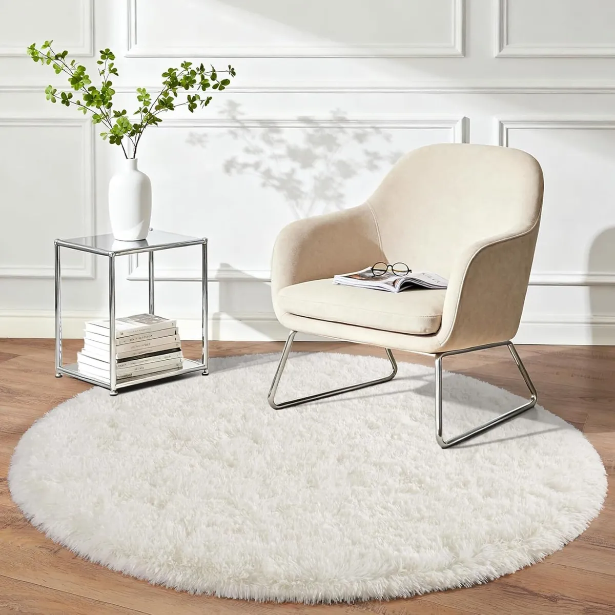 Large Round Rugs for Living Room 200cm - Fluffy - Image 4