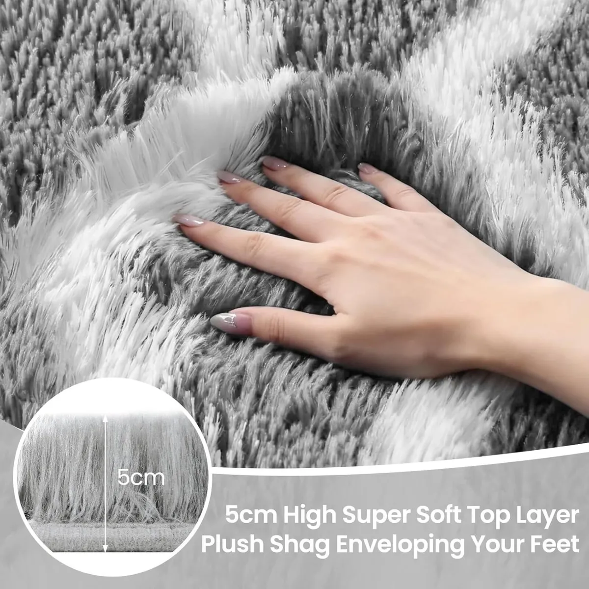 Rugs Living Room 240x300cm Light Grey and White - Image 3