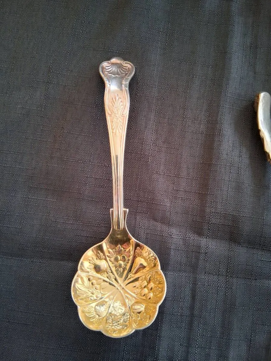 Small Silver Plated Berry Spoon - Image 1