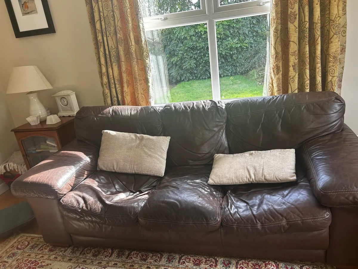 Brown leather sofas - Image 2