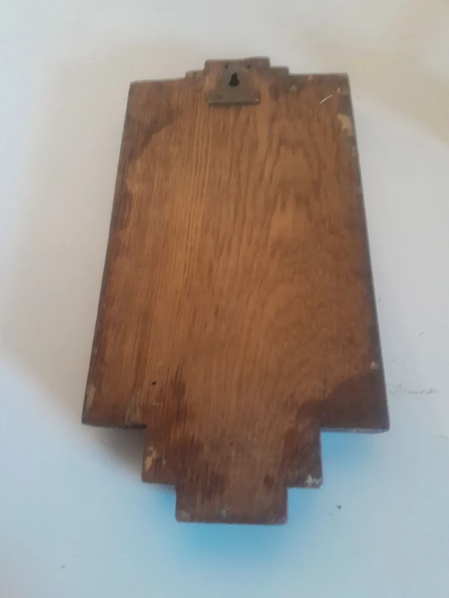 Vintage small oak framed  wall mirror - Image 3