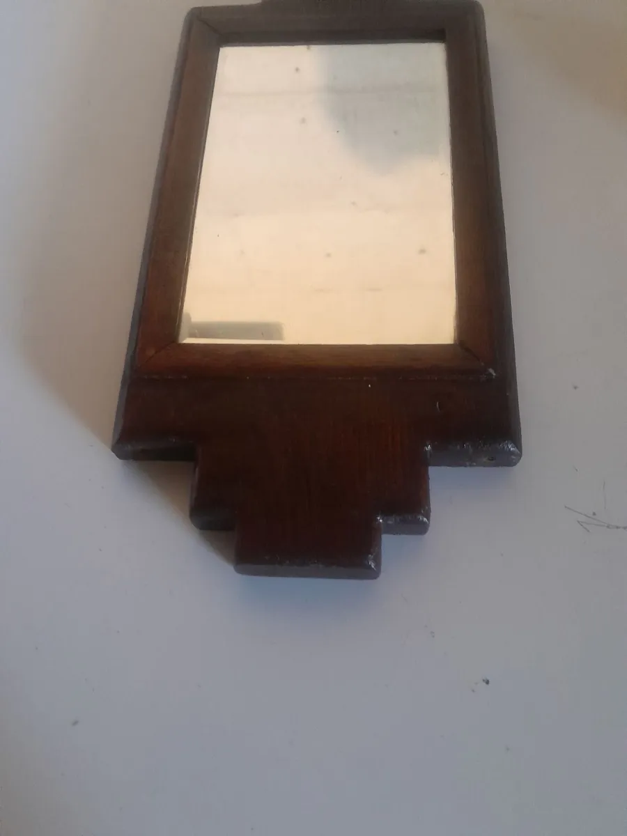 Vintage small oak framed  wall mirror - Image 4
