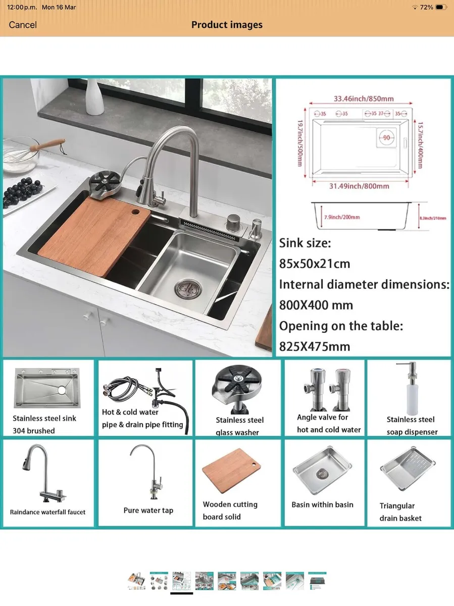 Kitchen sink waterfall , XL size - Image 4