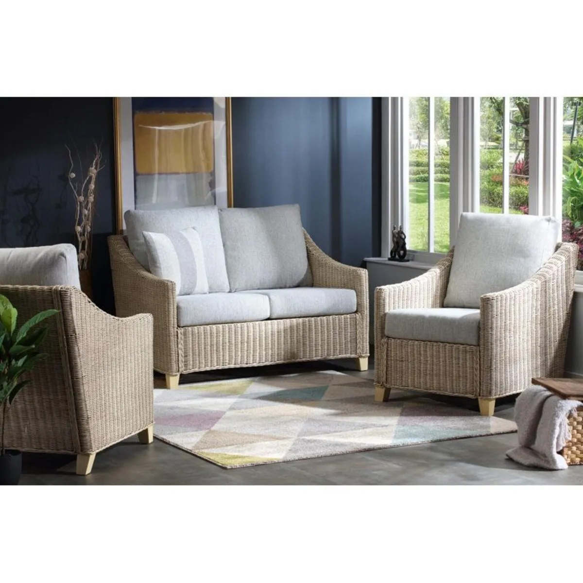Conservatory Sofa Set 5 Piece - Wicker Rattan - Image 1