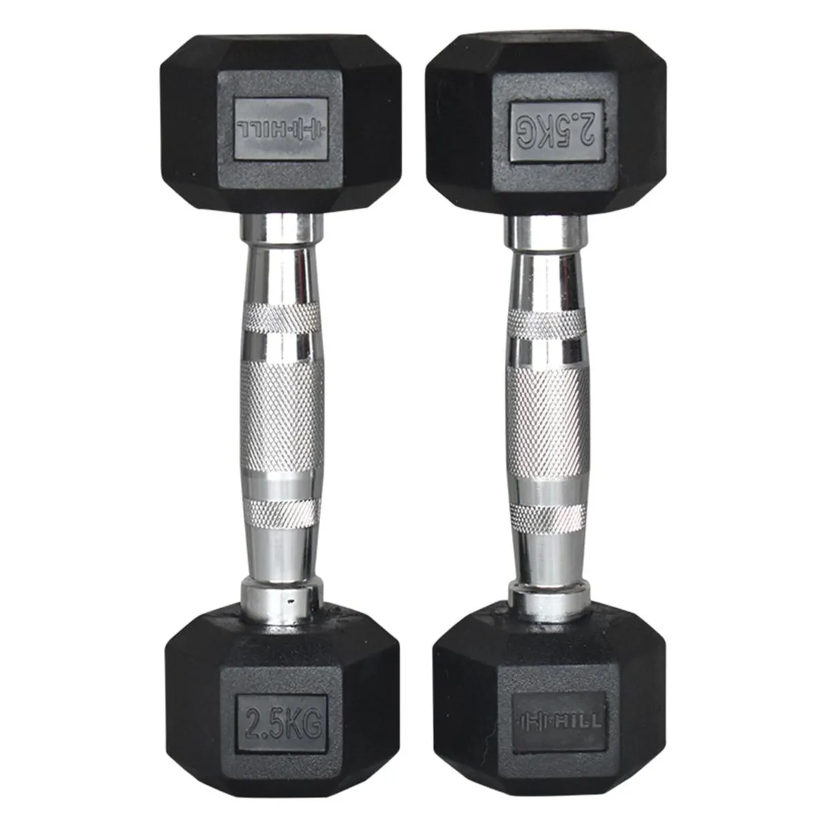 Hill Icon Rubber Hex Dumbbells 1kg - 50kg (Pairs) - Image 2