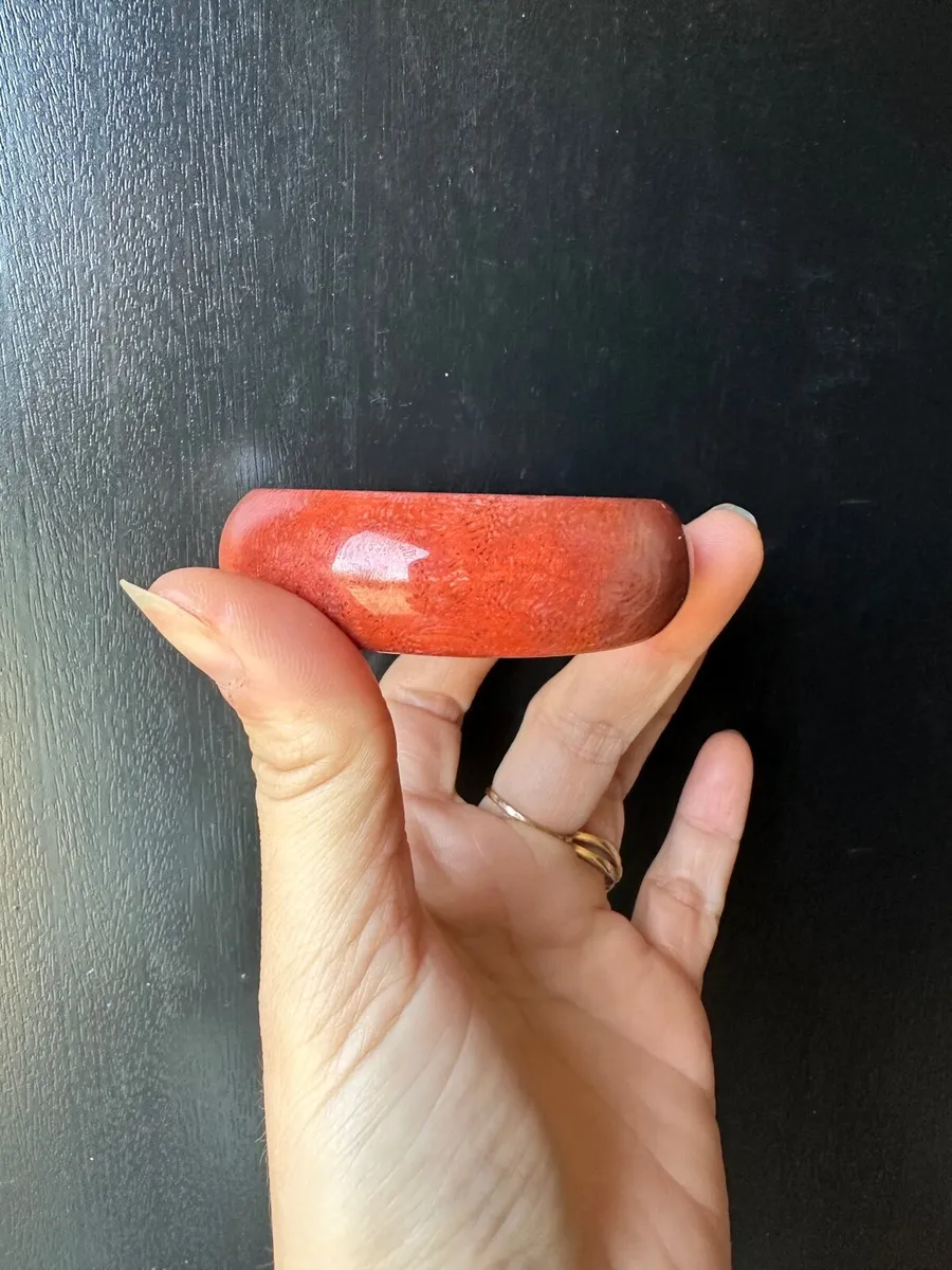 Natural fossil coral jade bangle 56mm - Image 3