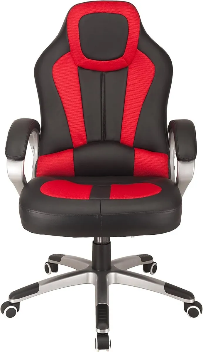 Red Deluxe Padded Sports Racing Chair Gaming - Image 4