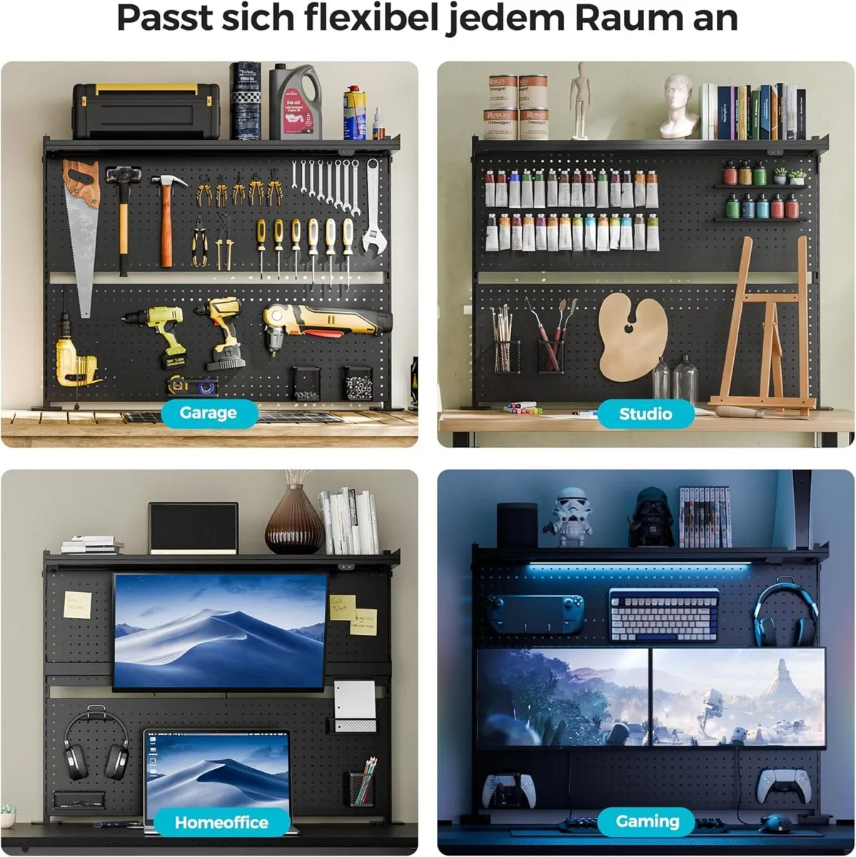 Pegboard Desk Organizer Gaming Room Accessories - Image 4