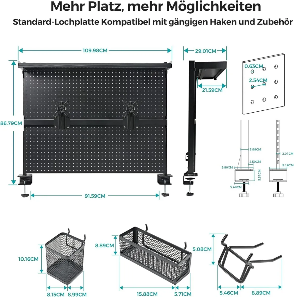 Pegboard Desk Organizer Gaming Room Accessories - Image 3