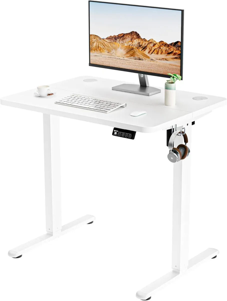 Electric Height Adjustable Standing Desk 80x60cm - Image 1
