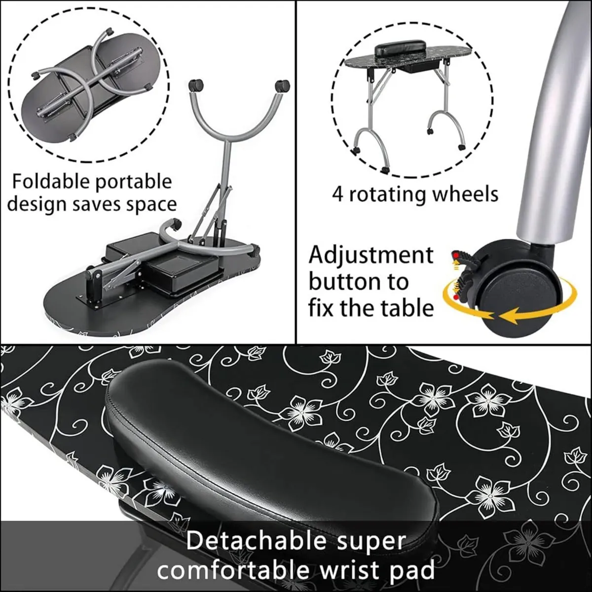 Professional 36''L Portable Foldable Manicure - Image 4