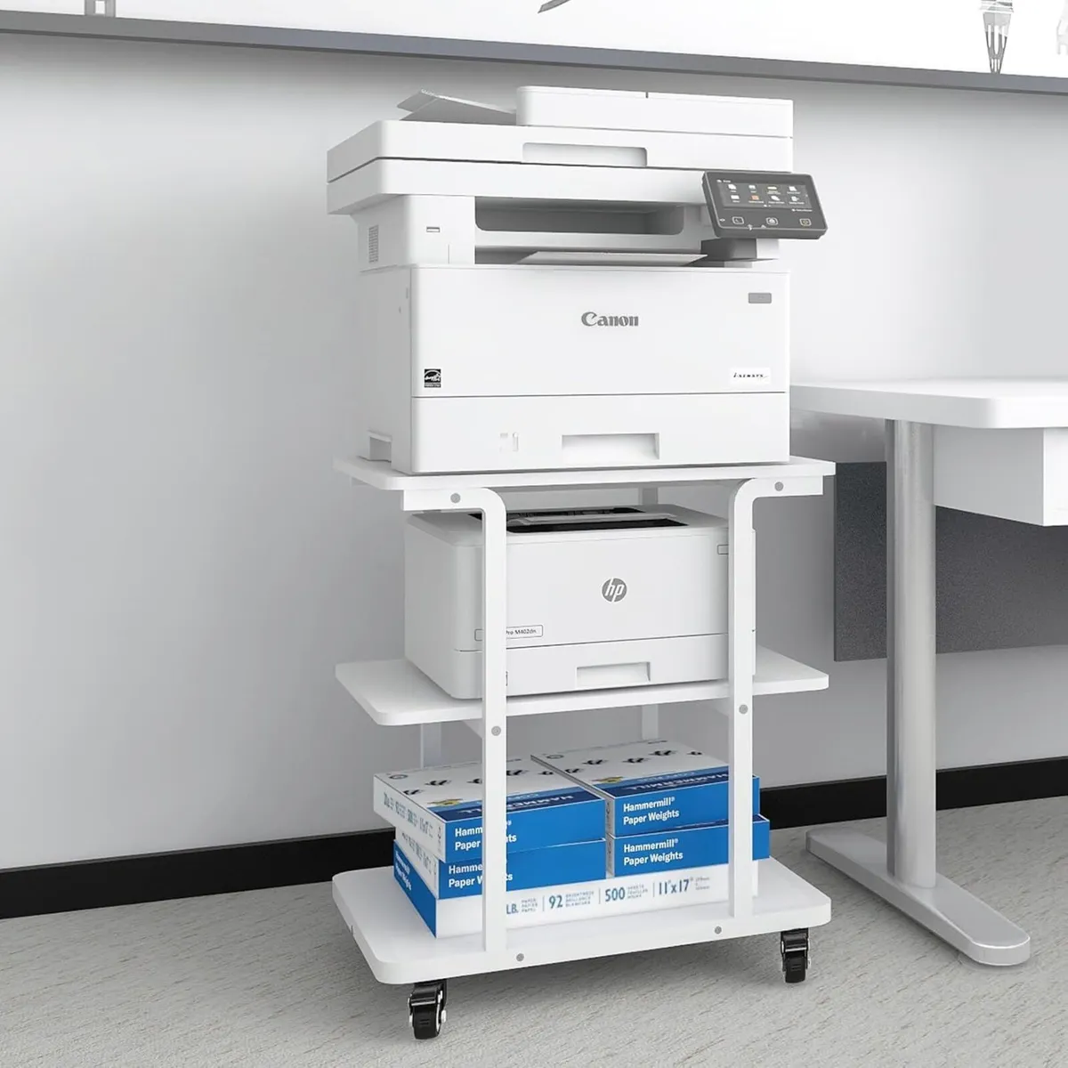 3-Tier Laser Printer Stand with Storage 60x50x67cm - Image 1