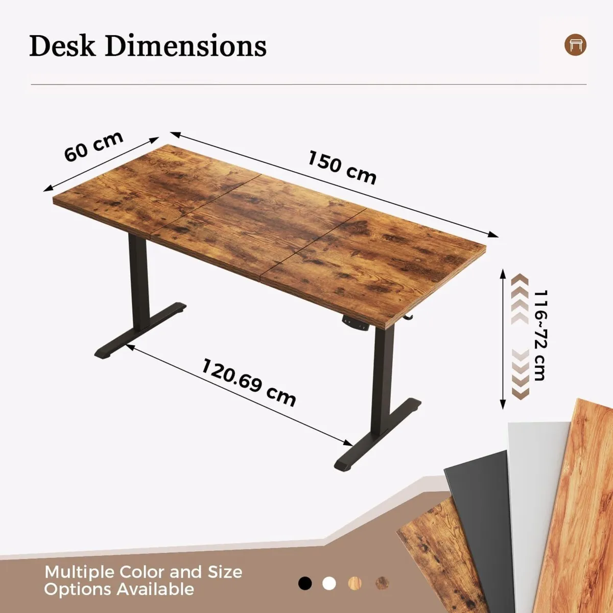 Height-Adjustable Desk Electric Sit-Stand Office - Image 2