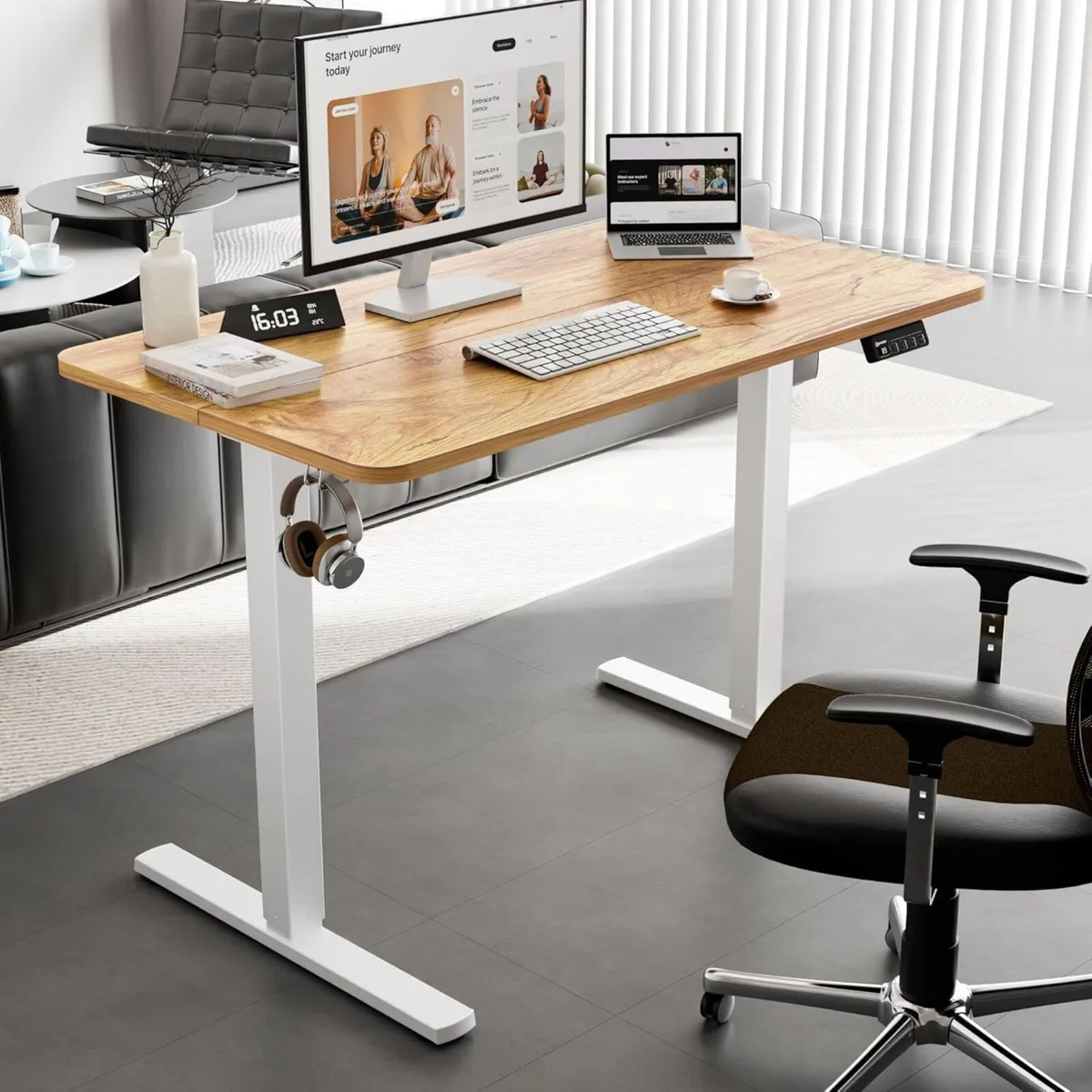 Standing Desk 110x60cm Height Adjustable Stand Up - Image 2