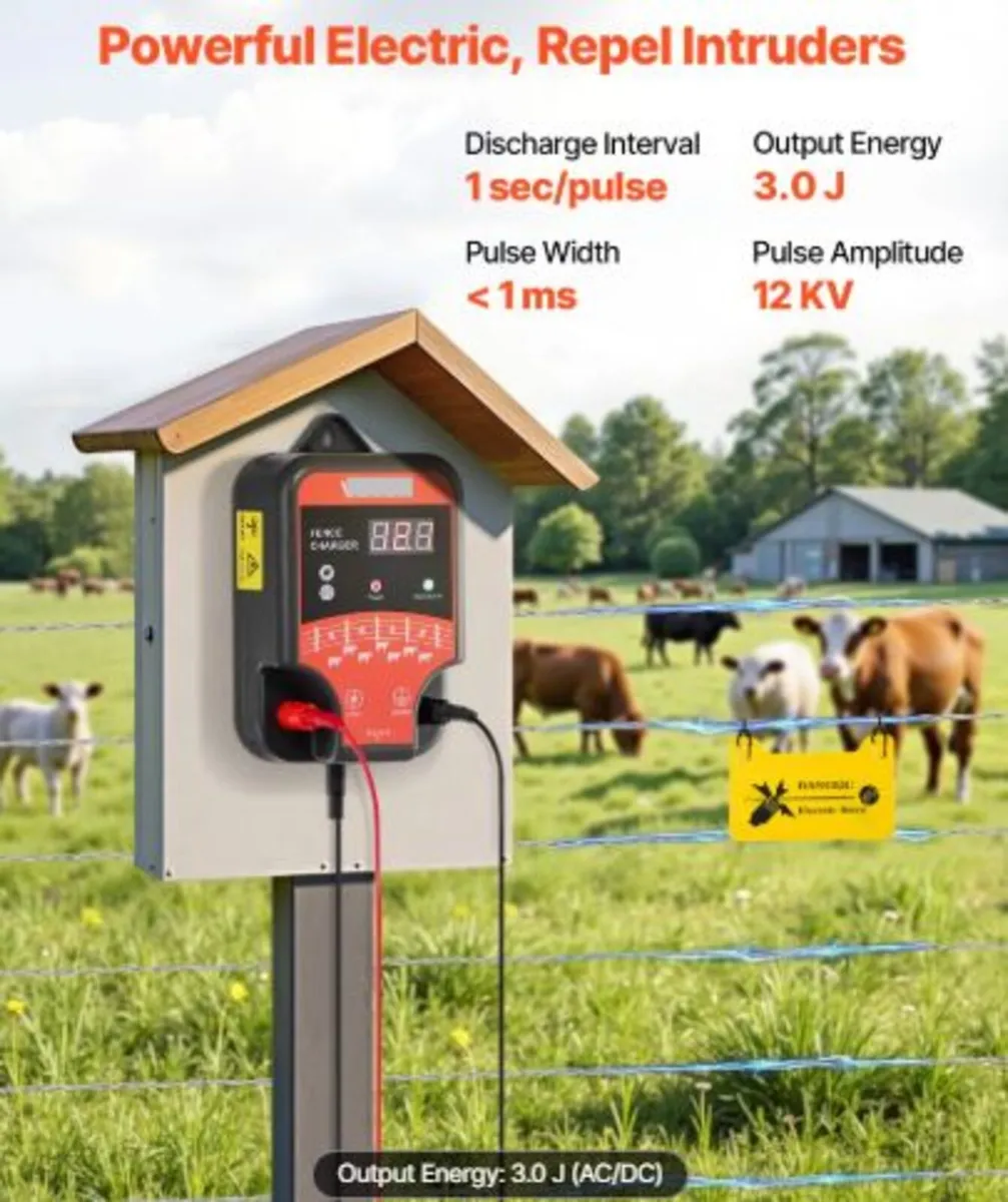 Electric Fence Charger, 10kV 3J, AC DC Electric - Image 3