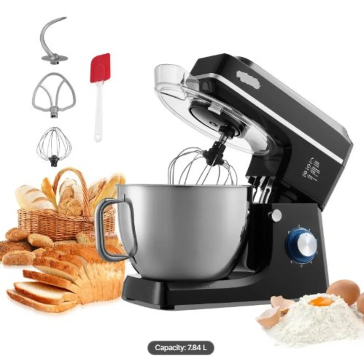 Stand Mixer, 8.3QT Dough Mixer, 1400W 6+P Speeds - Image 1