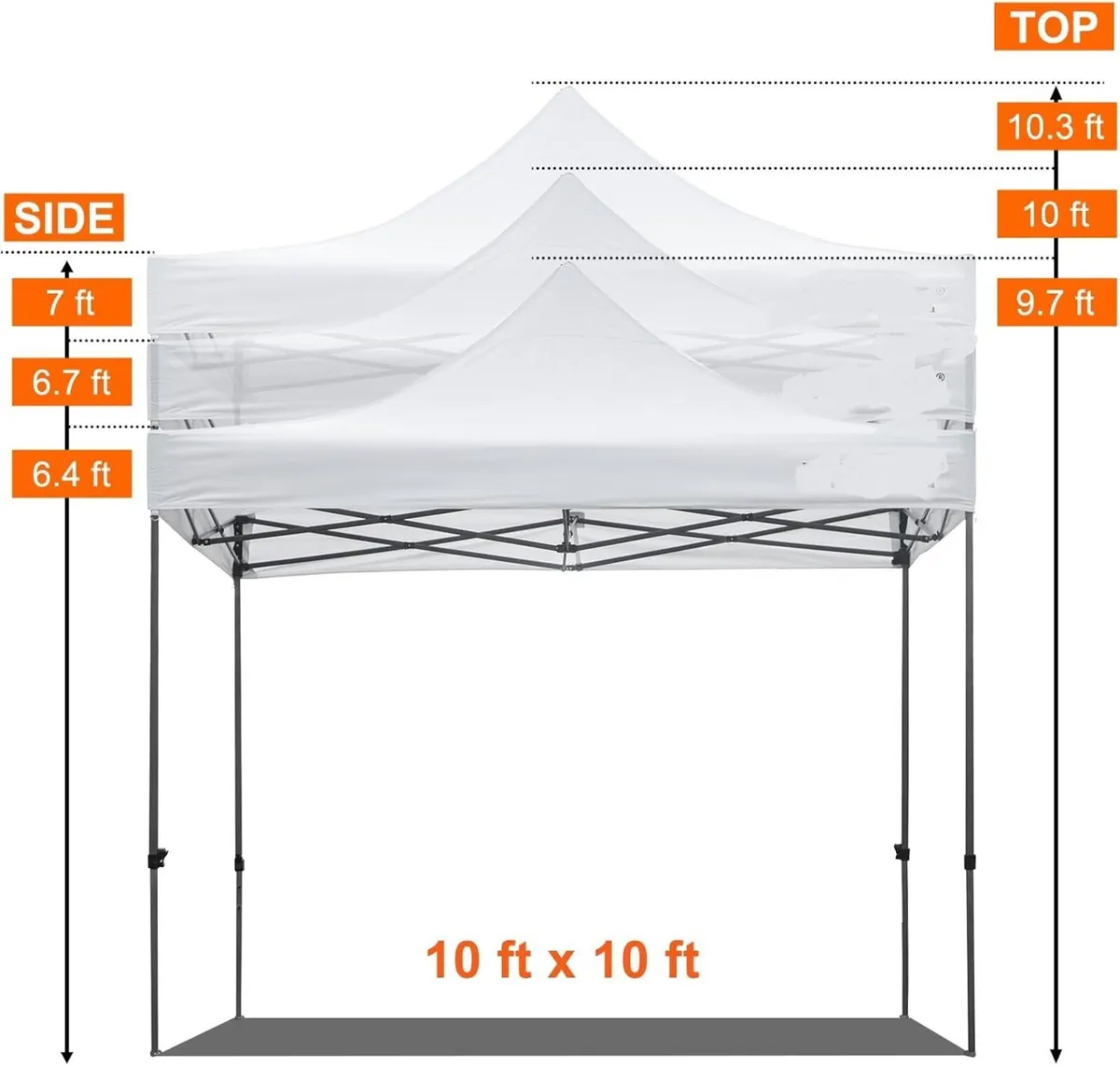 10×10 Gazebo Pop-Up Side Panel Outdoor Cover - Image 3