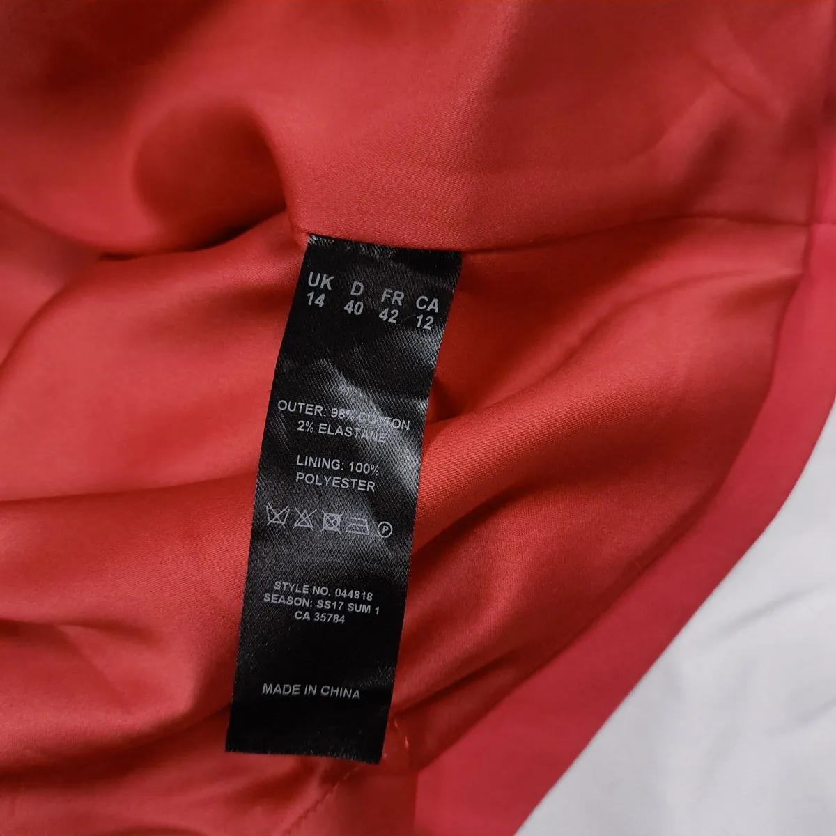 Eastex Coral Red Orange Belted Trench Coat 14UK - Image 4