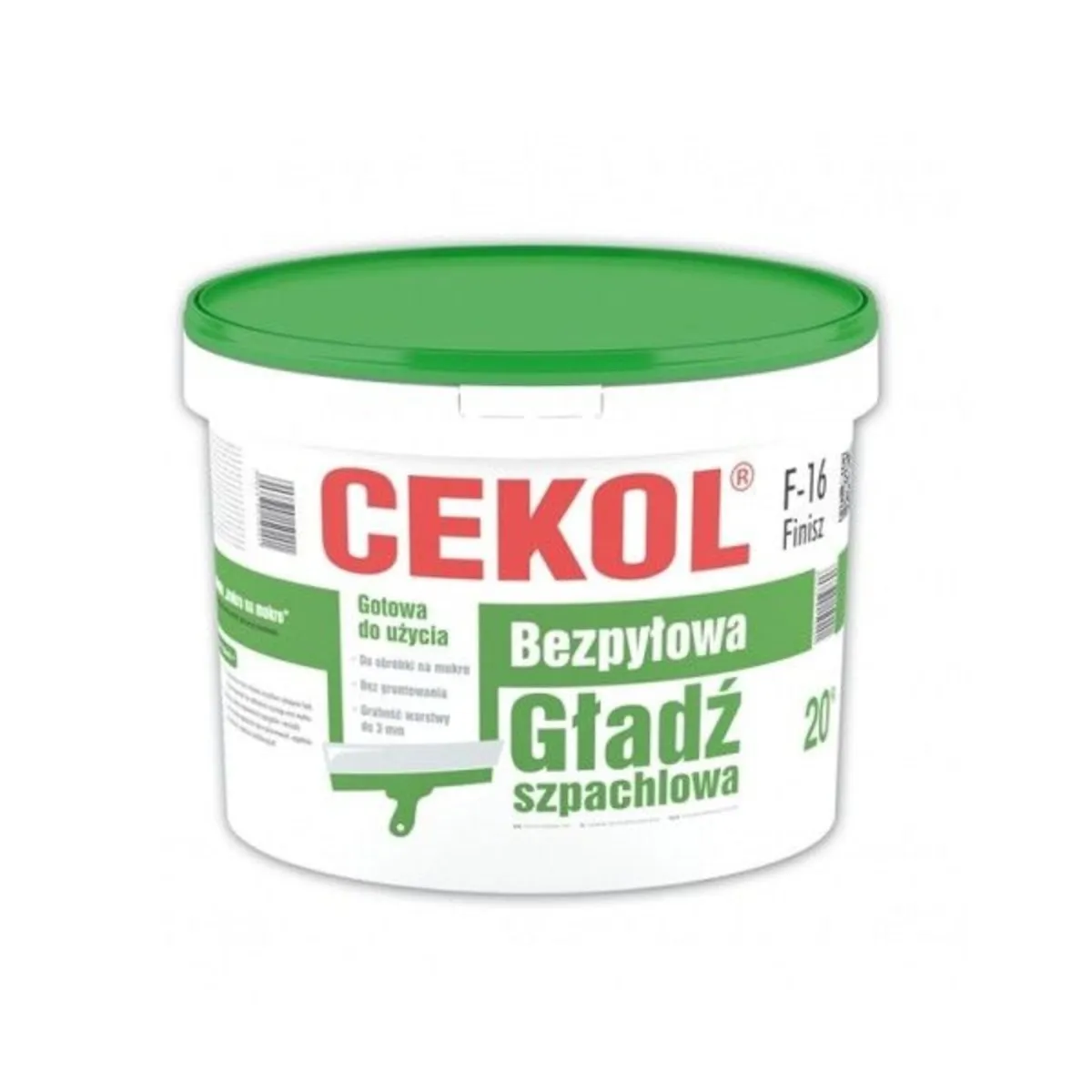 CEKOL F-16 Ready Mix Finish Plaster 20kg DUSTLESS