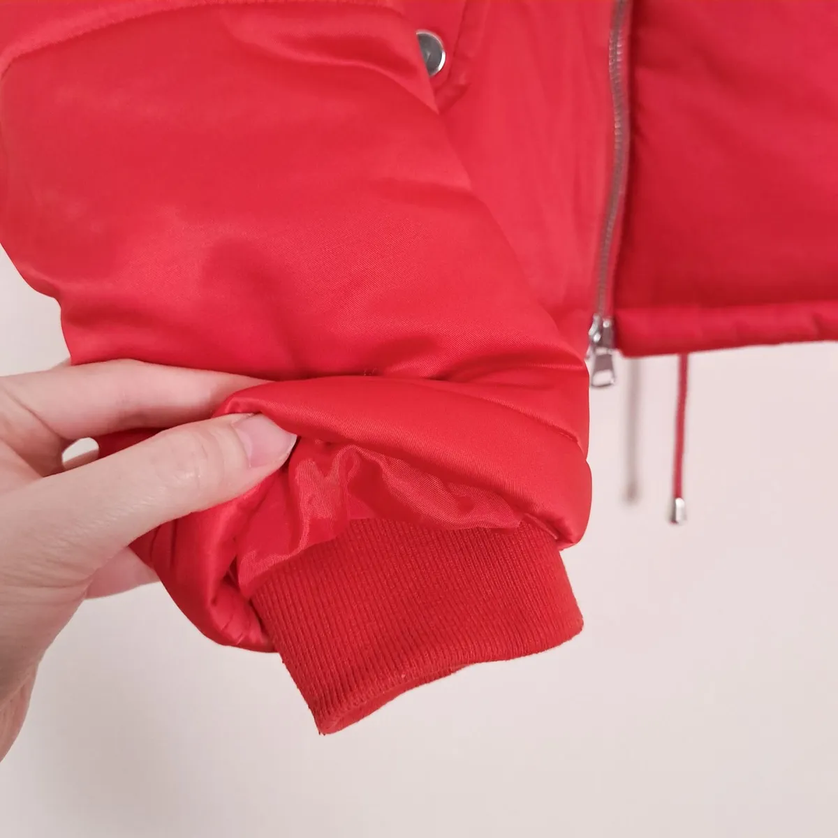 Topshop Bright Red Puffer Jacket Hooded 8UK/36EU - Image 4