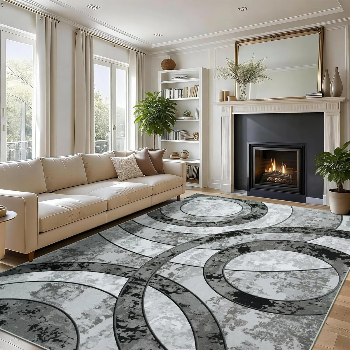 Washable Rugs Living Room Large 160x230cm Non - Image 1