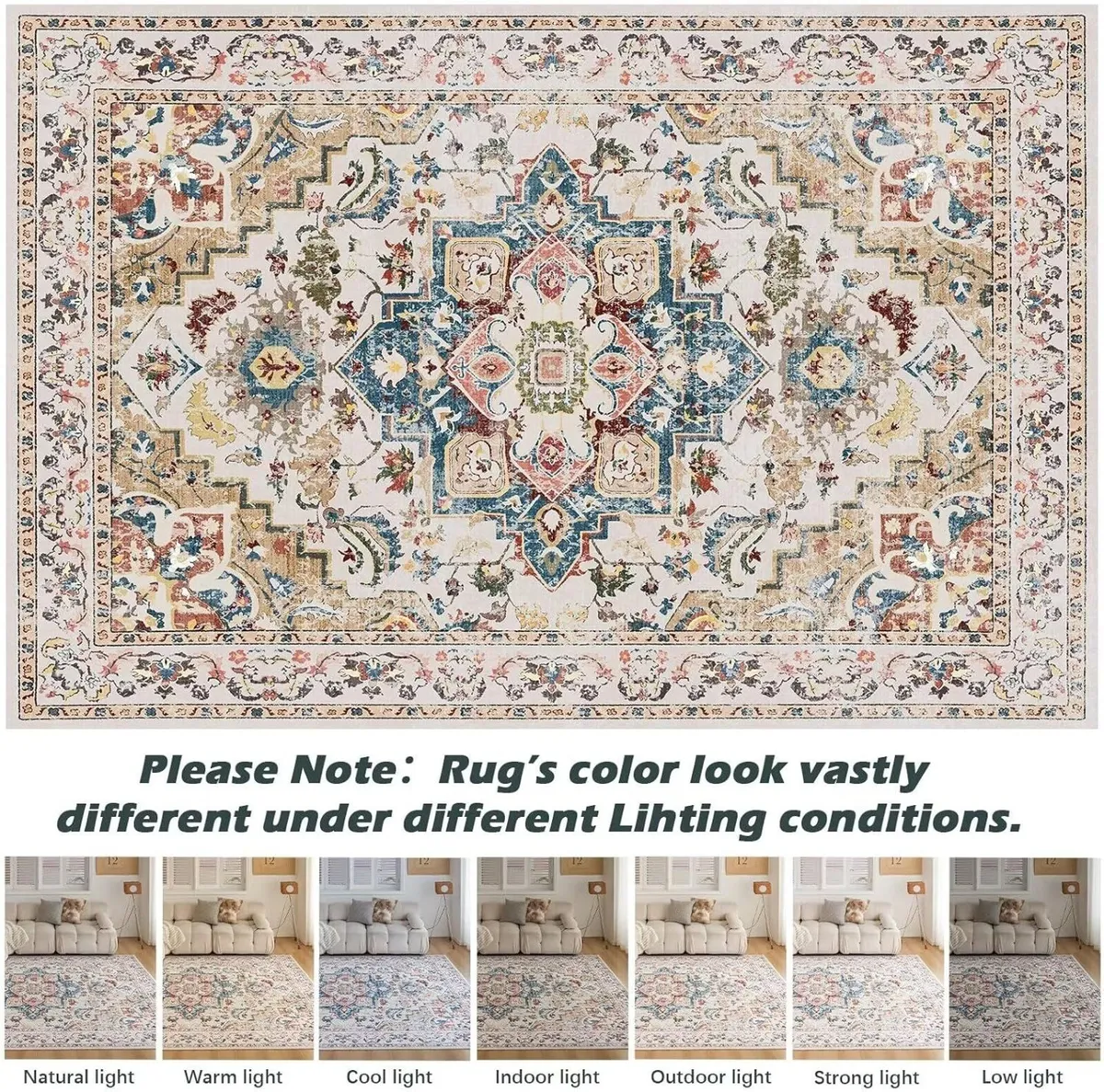 Rugs Living Room Large Washable Short Pile Area - Image 2