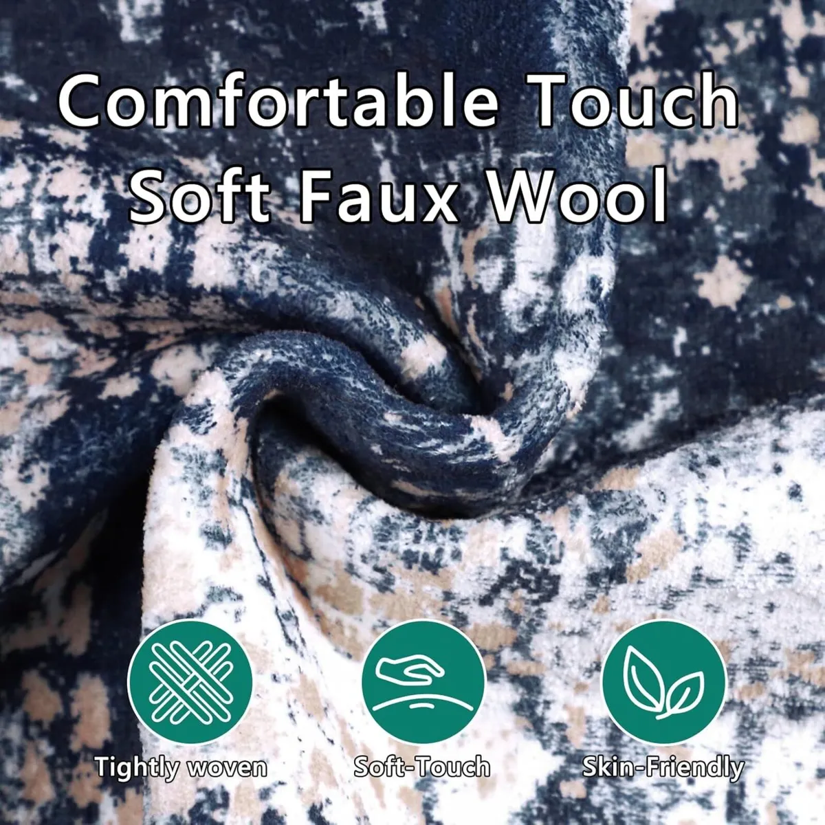 Navy Blue Abstract Area Rug 160x230cm Modern - Image 2